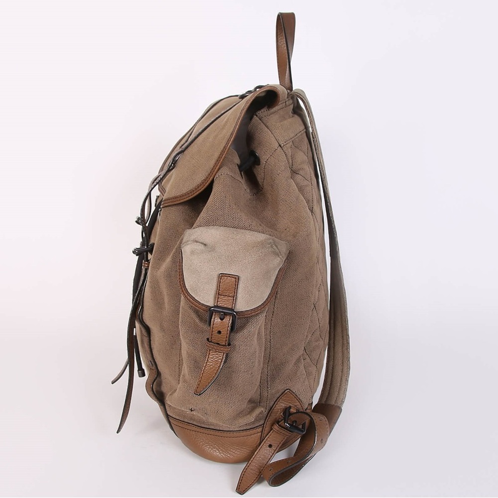 Burberry -Classic Brown Canvas Backpack - Picture 14 of 16